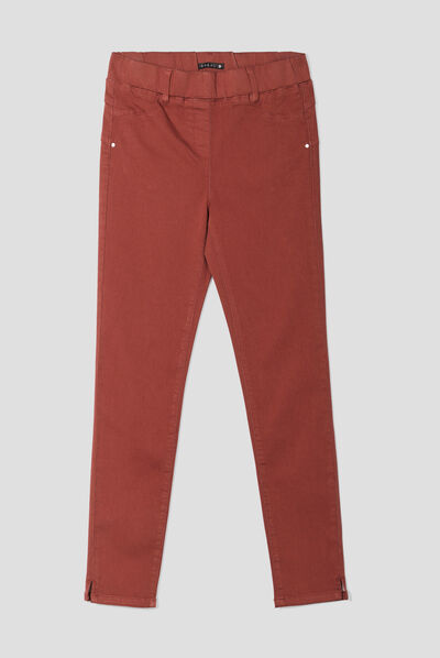 Tregging taille standard marron cognac femme
