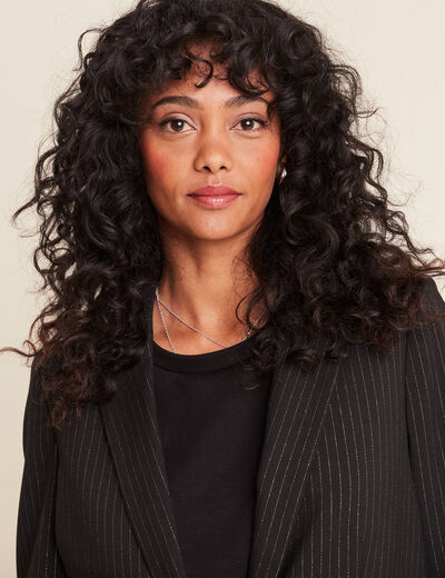Veste tailleur cintrée noir femme