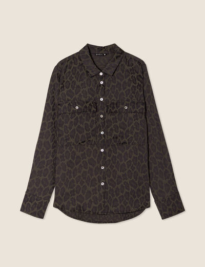 Chemise manches longues vert kaki femme