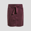 Jupe droite ceinturee violet fonce femme