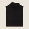 Plastron tricot&eacute; col boutonn&eacute; noir femme