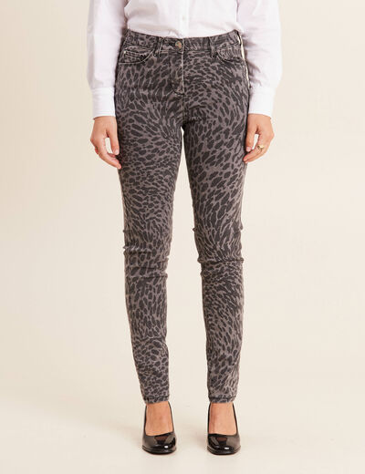 Jean magique ajusté taille standard marron femme