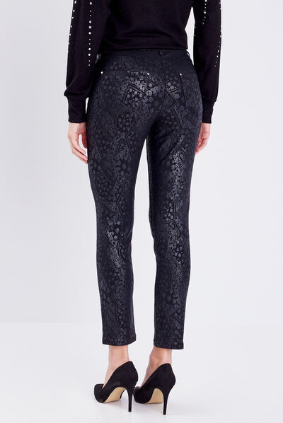 Pantalon ajusté noir femme