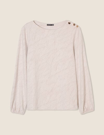 T-shirt manches longues beige femme