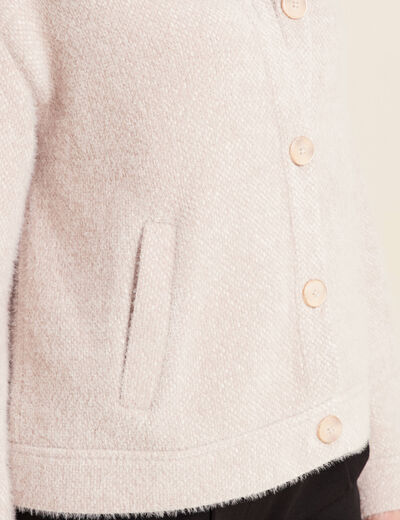 Veste droite manches longues beige femme