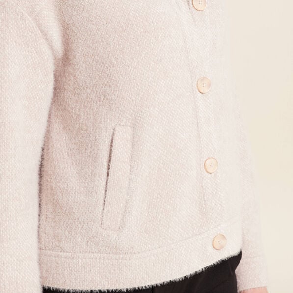 veste droite manches longues beige femme Veste droite manches longues beige femme