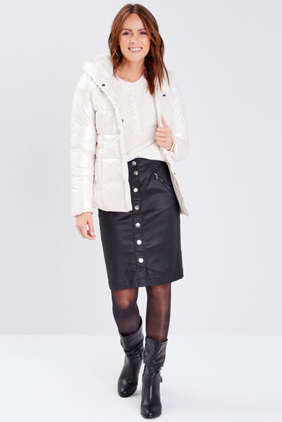 Pull manches longues ecru femme