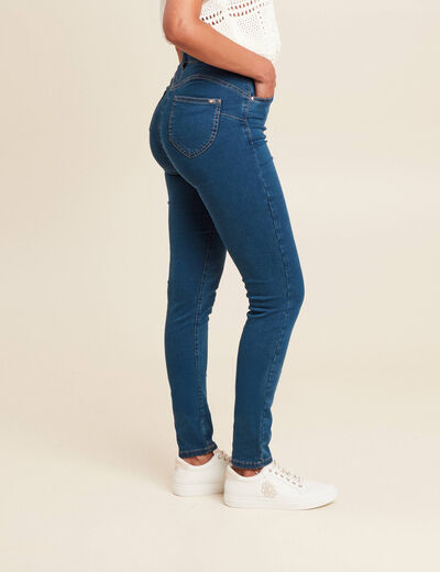 Jean magique Le L&eacute;ger coupe ajust&eacute;e long denim double stone femme