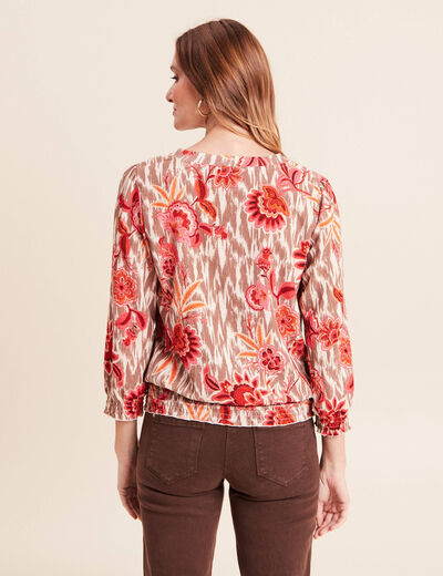 T-shirt manches 3/4 rose femme