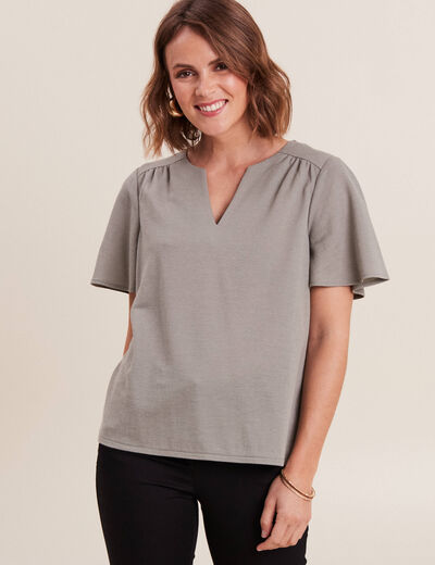 T-shirt manches courtes vert clair femme