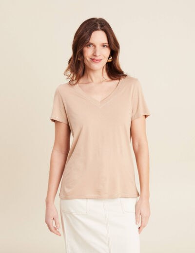 T-shirt manches courtes sable femme