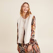Gilet réversible laine mouton beige femme