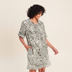 Robe droite courte manches courtes noir femme