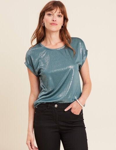 T-shirt manches courtes vert femme