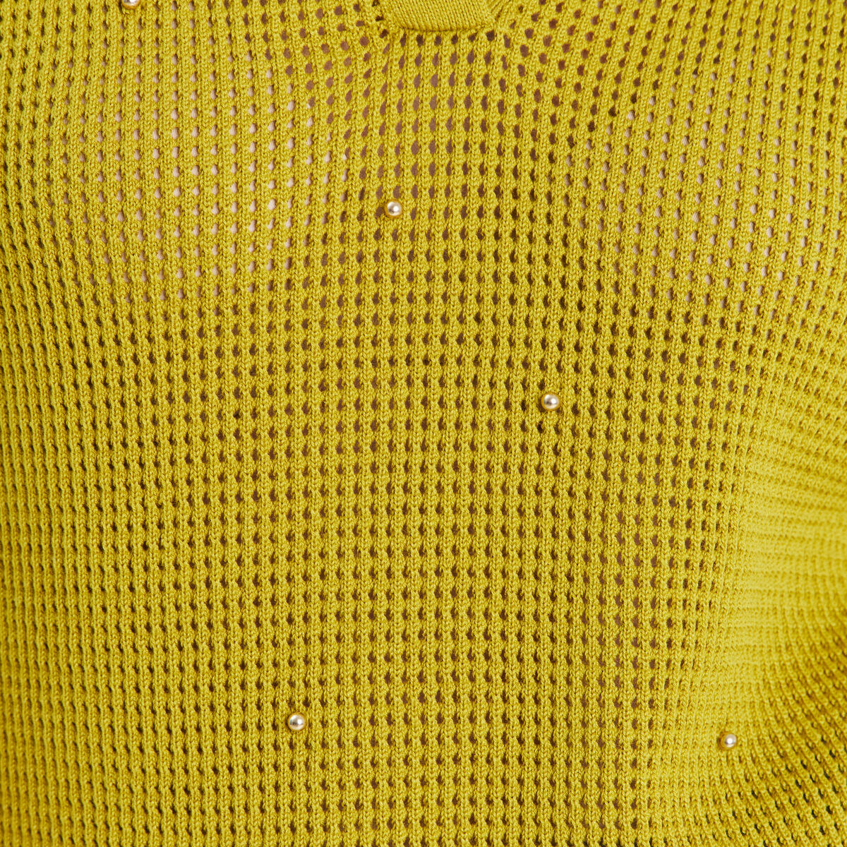 Polo ajour&eacute; col chemise manches courtes vert olive femme