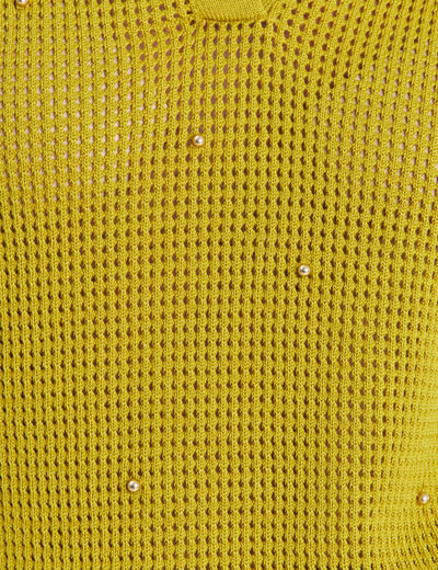 Polo ajour&eacute; col chemise manches courtes vert olive femme