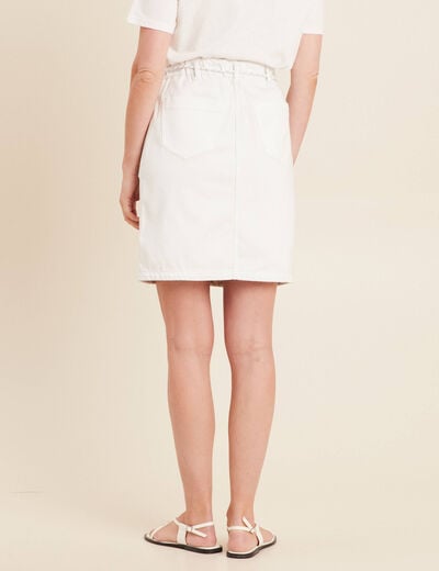 Jupe droite réversible blanc femme