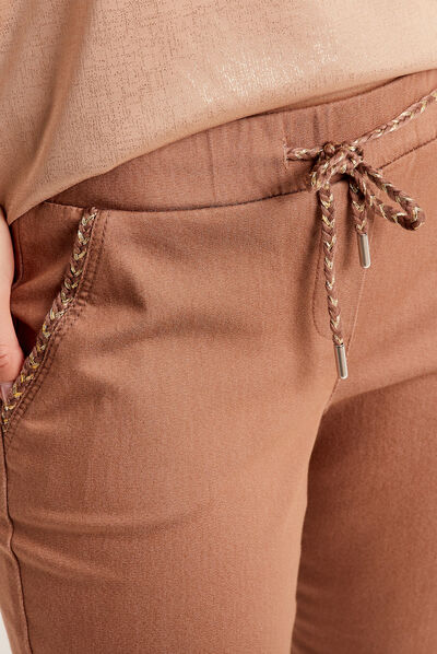 Pantalon jogger 7/8ème marron femme