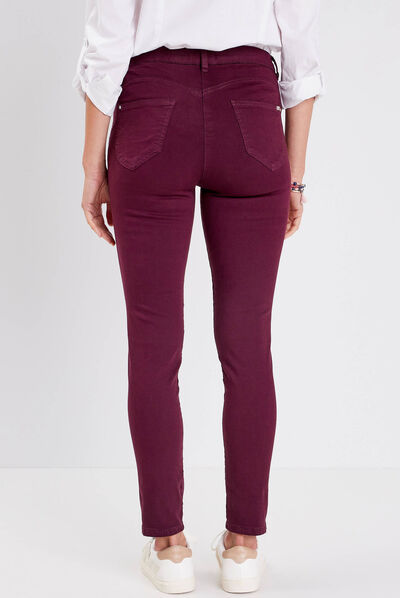 Pantalon léger taille standard 7/8ème prune femme