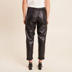 Pantalon coupe mom simili cuir noir femme