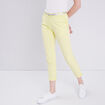 Pantalon chino droit jaune pastel femme
