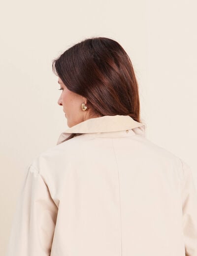 Parka ample courte manches longues sable femme