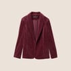 Veste tailleur velours bordeaux femme