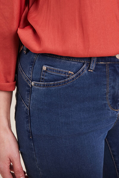 Pantalon léger taille standard long denim double stone femme
