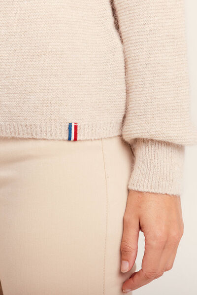 Pull confectionné en France creme femme