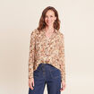 Chemise ajust&eacute;e manches longues marron femme