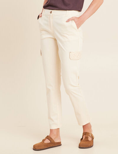 Pantalon jogpant 7/8ème ecru femme