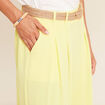 Pantalon jupe-culotte large jaune clair femme