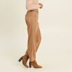 Pantalon aspect daim marron femme