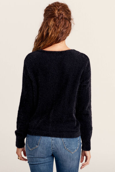 Gilet manches longues noir femme