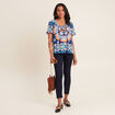 Blouse manches courtes bleu femme