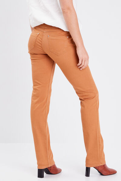 Pantalon droit camel femme