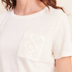 T-shirt col rond manches courtes ecru femme