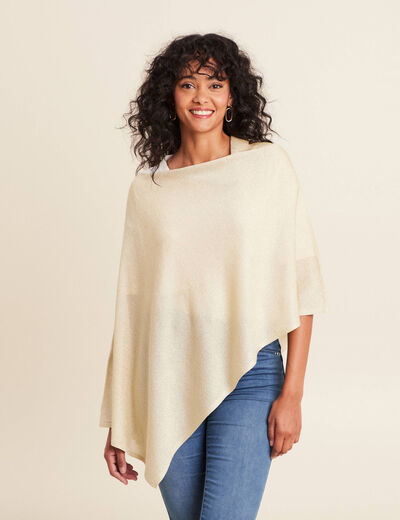 Poncho couleur or femme
