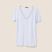 T-shirt manches courtes col en V bleu clair femme