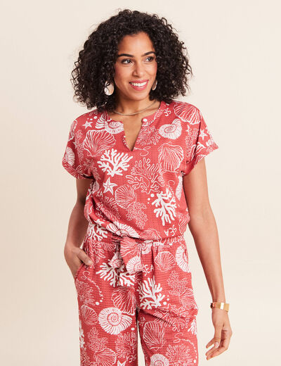 T-shirt manches courtes orange femme
