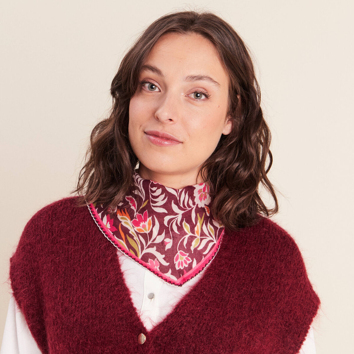 Foulard rose femme