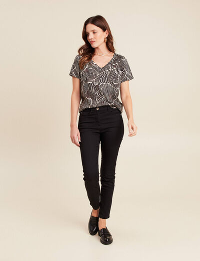 T-shirt manches courtes noir femme