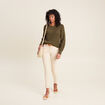 Pull manches longues vert kaki femme