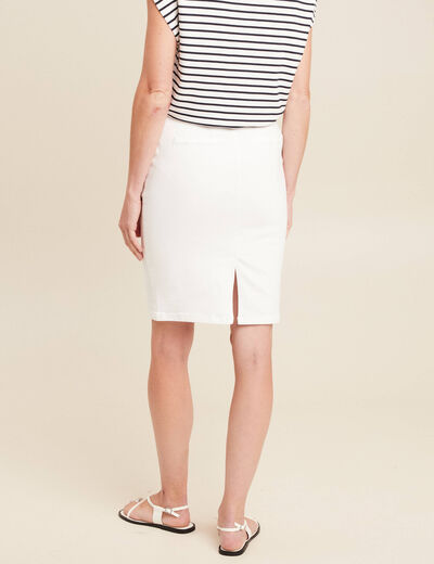 Jupe droite longueur genou blanc femme