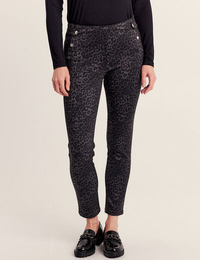 Pantalon tregging à pont noir femme