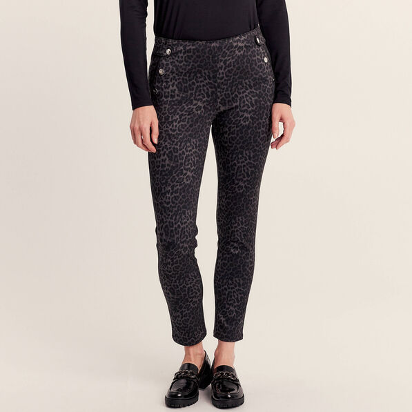 Pantalon tregging à pont noir femme
