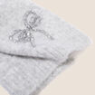 Coffret &eacute;charpe et bonnet &agrave; strass gris clair femme