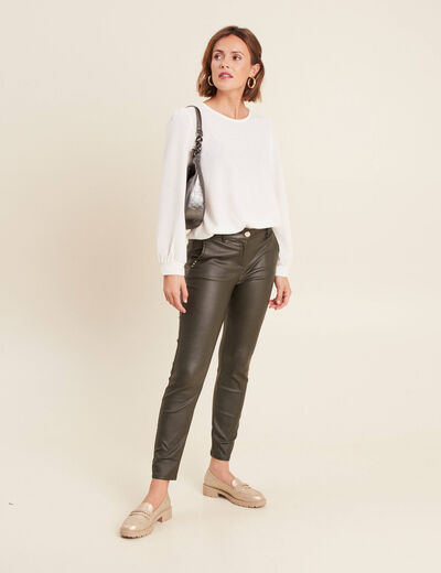 T-shirt manches longues ecru femme