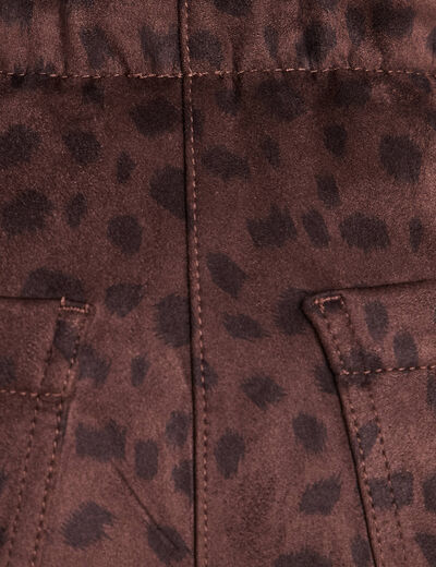Pantalon coupe mom 7/8&egrave;me marron fonc&eacute; femme
