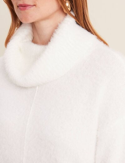 Pull manches longues ecru femme